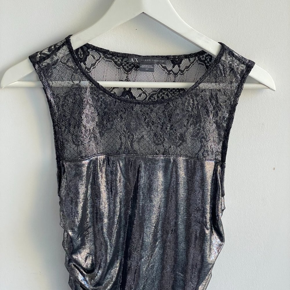 Armani Exchange metallic silver dress